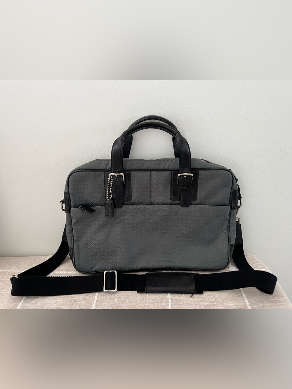 Coach Grey and Black Laptop Bag Briefcase
